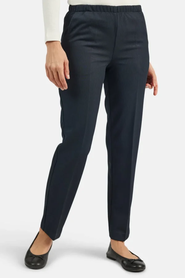 Anna Bukser Med Elastik I Taljen - Navy - Regular Fit