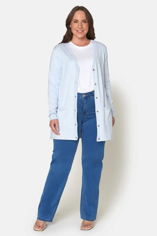 Basic Cardigan - Blue Melange
