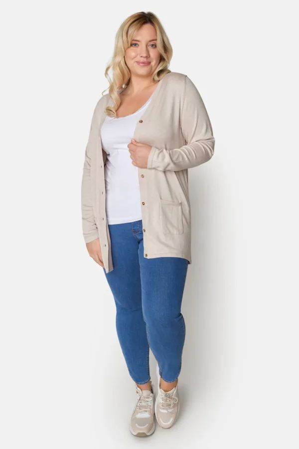 Basic Cardigan - Light Sand Melange