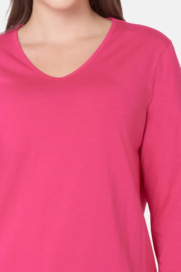 Basis T-shirt - 3/4 ærmer - Pink
