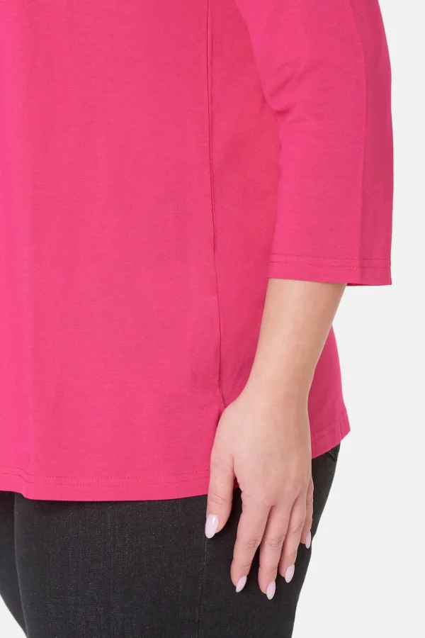 Basis T-shirt - 3/4 ærmer - Pink
