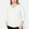Basis T-shirt I A-facon Med 3/4 ærmer - Hvid