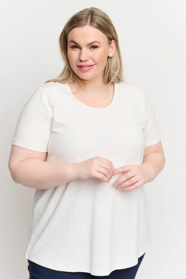 Basis T-shirt I A-facon Med Korte ærmer - Off White