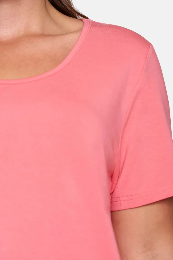 Basis T-shirt I A-facon Med Korte ærmer - Sunkist Coral