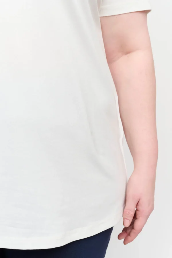 Basis T-shirt I A-facon Med Korte ærmer - Off White