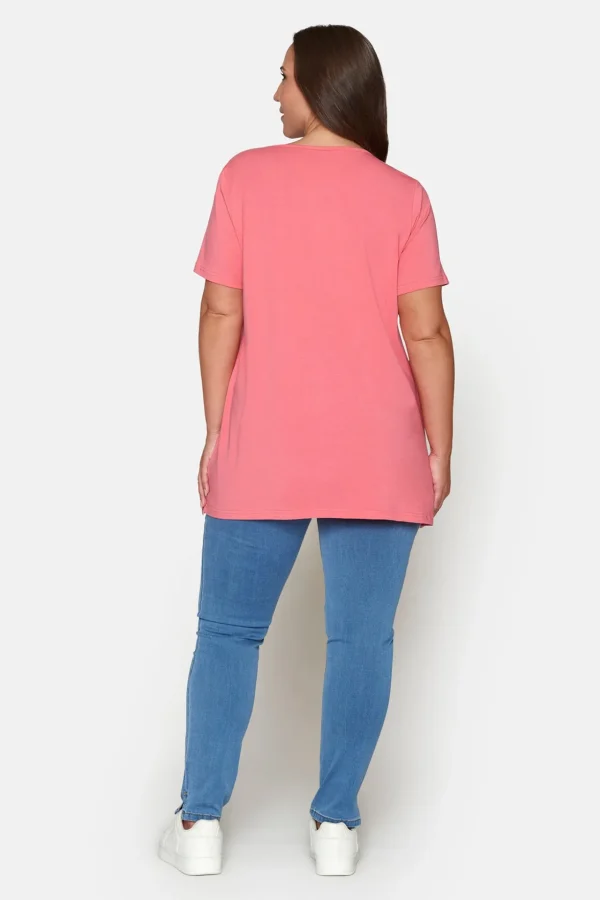 Basis T-shirt I A-facon Med Korte ærmer - Sunkist Coral