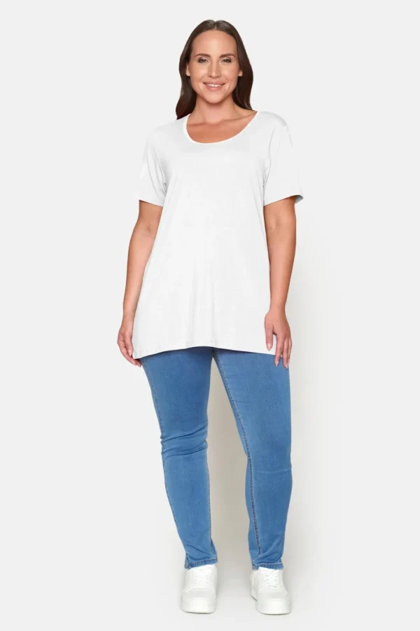 Basis T-shirt I A-facon Med Korte ærmer - Hvid