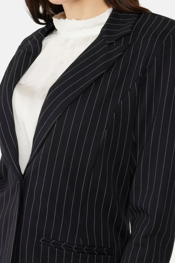 Blazer - Sort Pinstripe