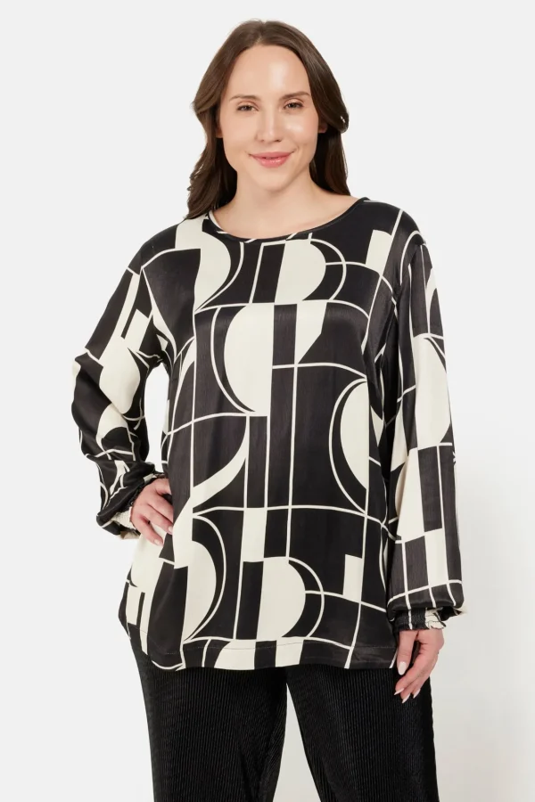 Bluse - Black/White Mix