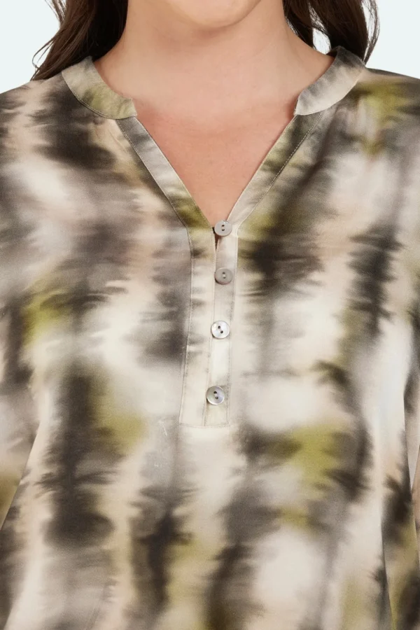 Bluse - Creme/Grå Print