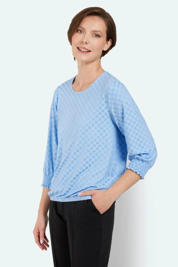 Bluse – Lyseblå – 3/4 ærmer