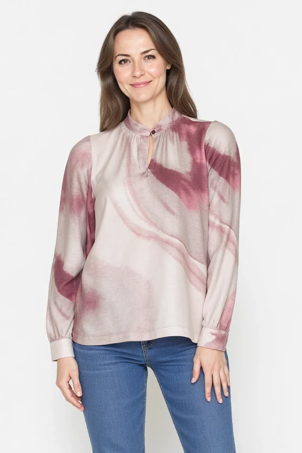 Bluse - Mørk Pink Mix
