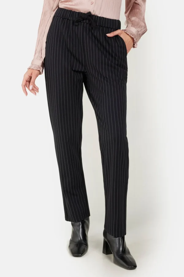 Bukser 7/8 - Black Pinstripe