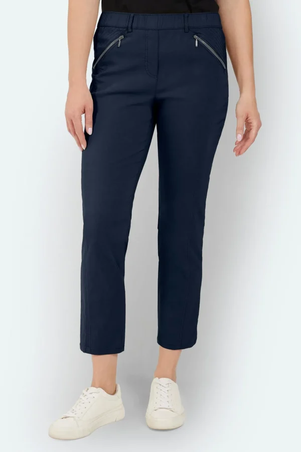 Bukser - Navy - 7/8 og elastisk talje