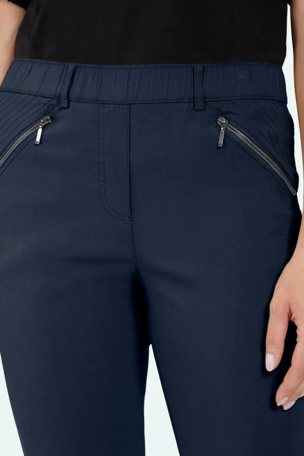 Bukser - Navy - 7/8 og elastisk talje