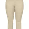 7/8 Bukser, Sofia, Slit Fit - Light Beige