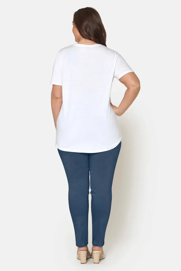 7/8 Bukser, Sofia, Slit Fit - Largo Blue