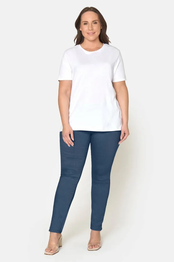 7/8 Bukser, Sofia, Slit Fit - Largo Blue