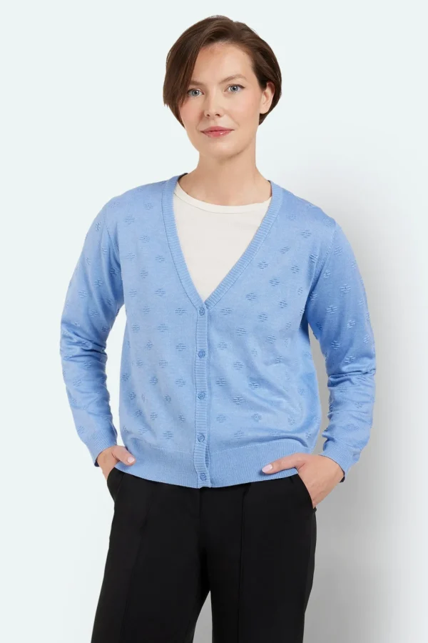 Cardigan - Lys Blå Melange