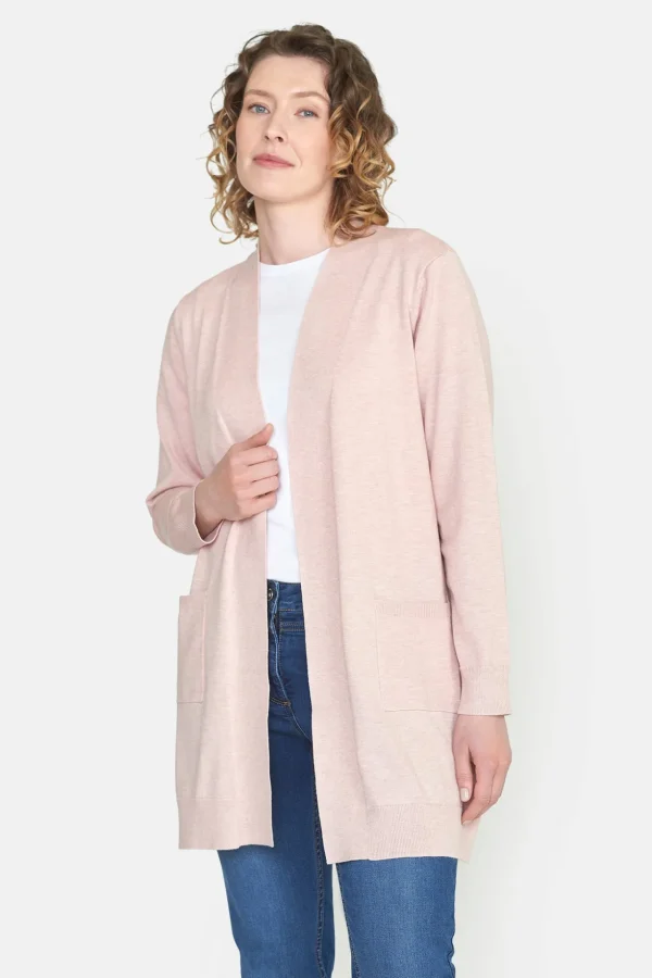 Cardigan - Pale Mauve Melange