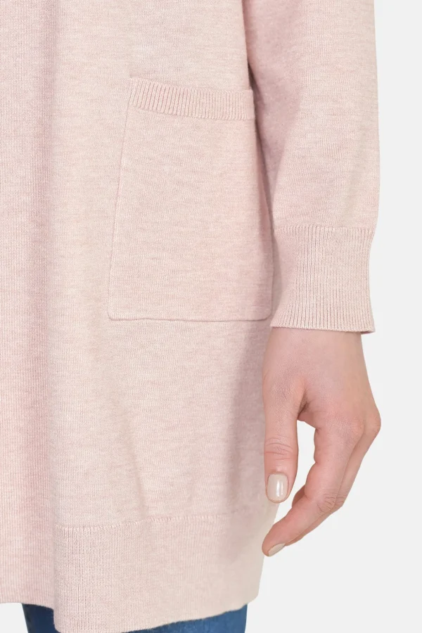 Cardigan - Pale Mauve Melange