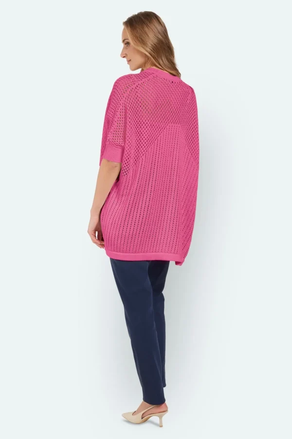 Cardigan - Pink - 3/4 ærmer