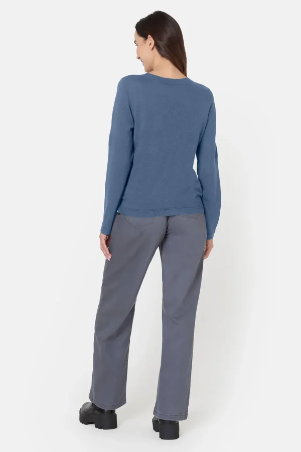 Cardigan O-hals - Blue Horizon Melange
