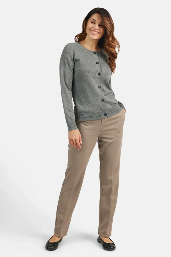 Cardigan O-hals - Grey Melange