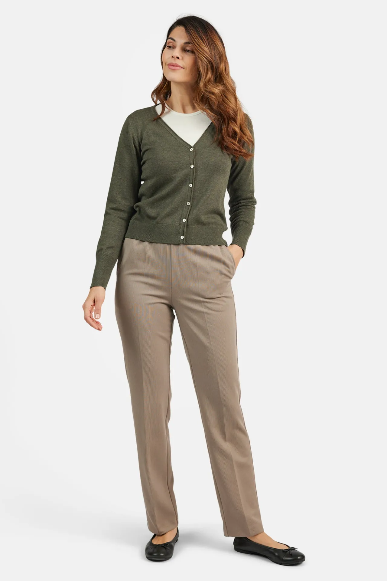cardigan_vhals__olive_nig_1.webp Cardigan V-hals - Olive Night Melange