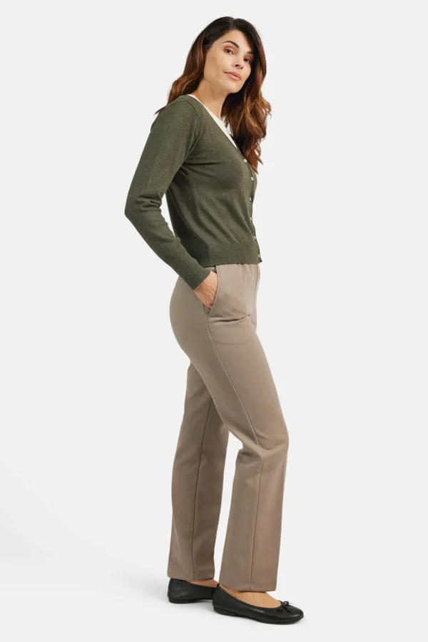 Cardigan V-hals - Olive Night Melange