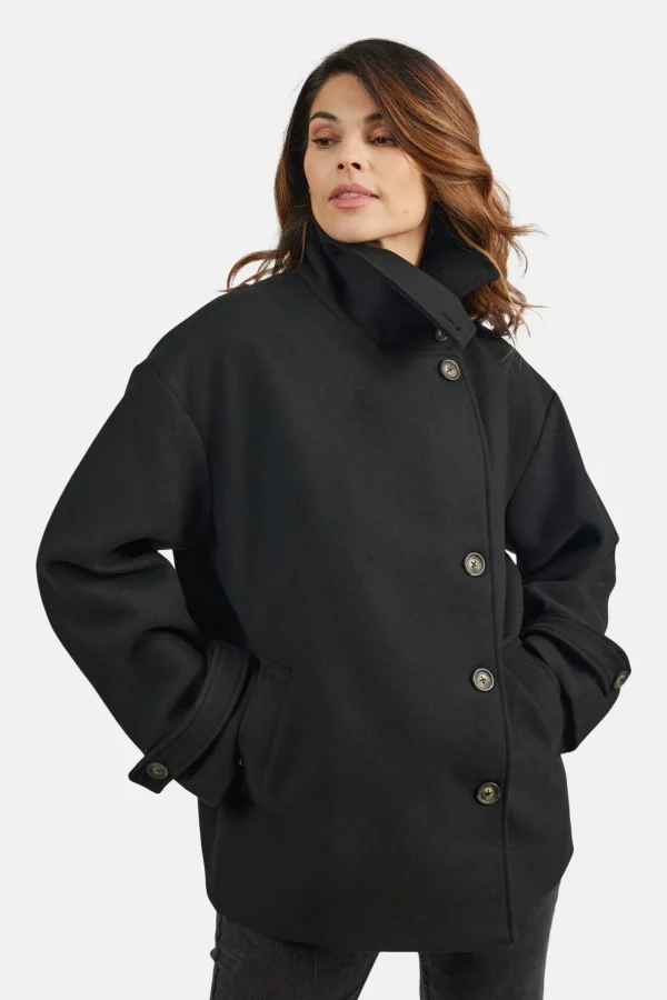 Frakke - oversize - Sort