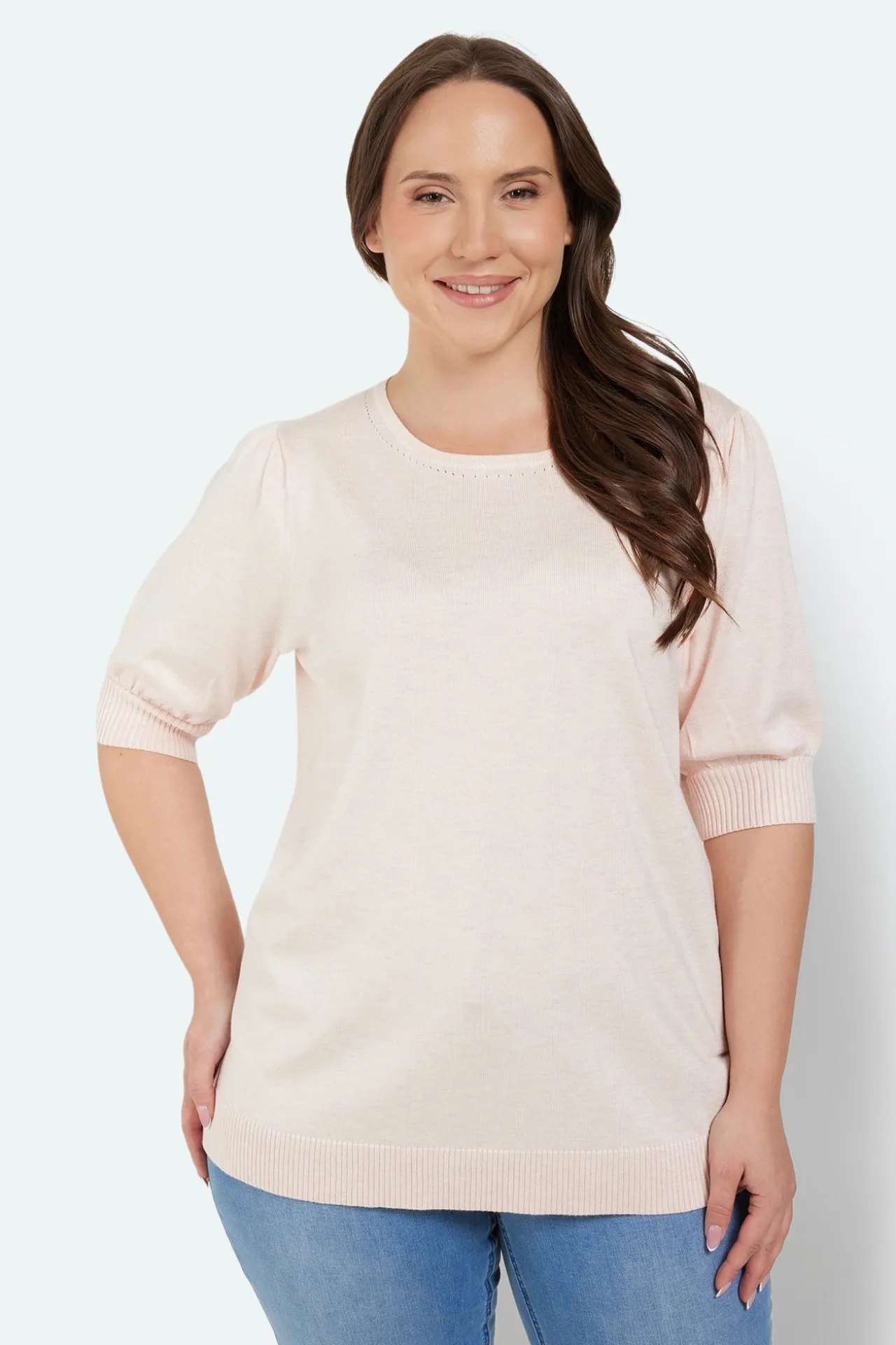 halvrmet_pullover__light__0.webp Halv-ærmet Pullover - Light Rose Melange