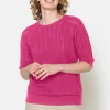 Kortærmet Strikpullover - Pink