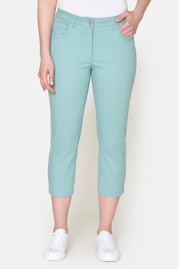 Madelaine Capri Bukser - Sea Green - Straight fit