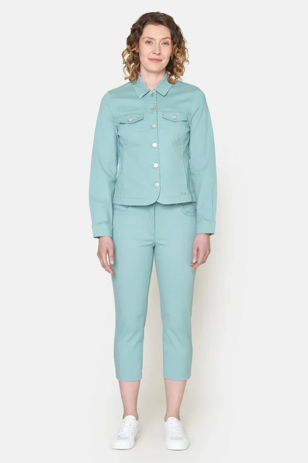 Madelaine Capri Bukser - Sea Green - Straight fit