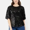 Paljet T-shirt - Sort