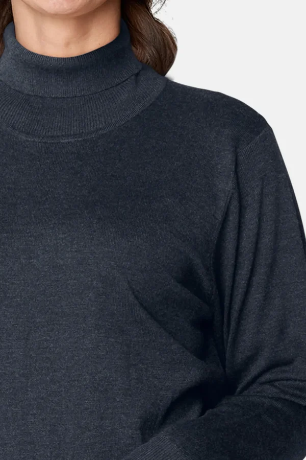 Pullover Med Rullekrave - Navy