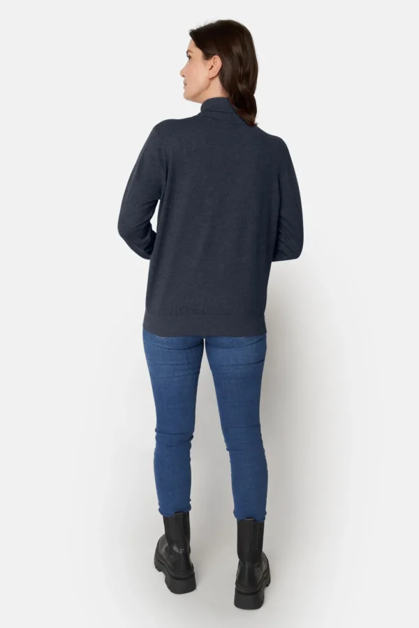 Pullover Med Rullekrave - Navy