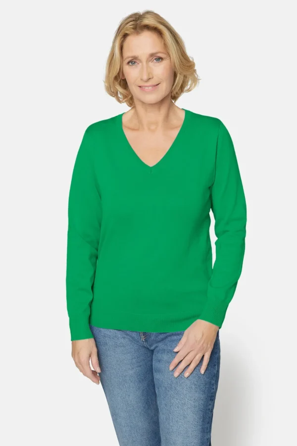 Pullover Med V-hals - Bright Green