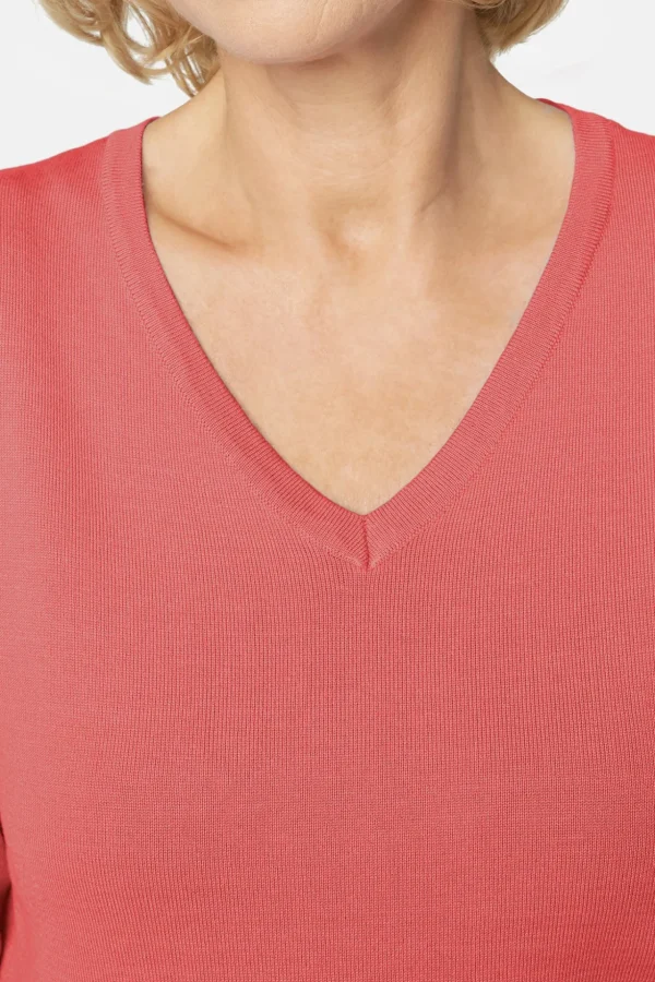 Pullover Med V-hals - Coral