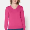 Pullover Med V-hals - Magenta