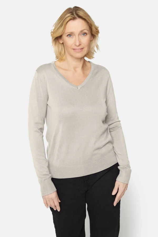 Pullover Med V-hals - Rainy Day Melange