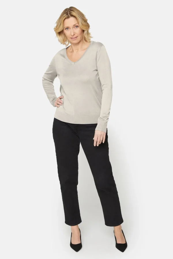 Pullover Med V-hals - Rainy Day Melange