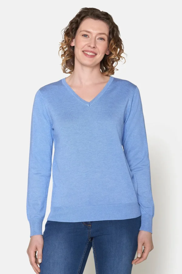 Pullover Med V-hals - Sky Blue