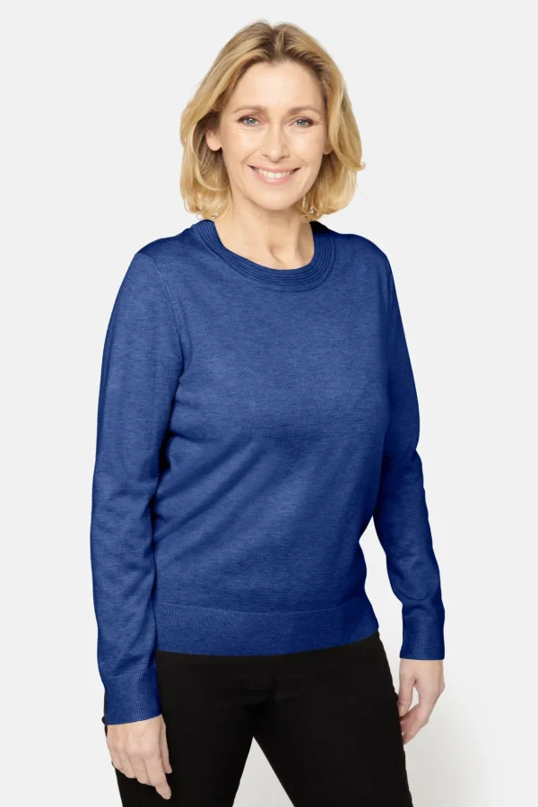 Pullover O-hals - Blå