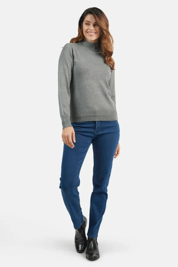 Pullover Rullekrave - Grey Melange