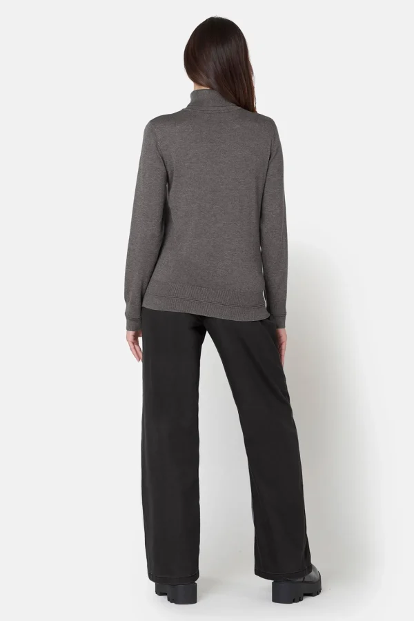 Pullover Rullekrave - Grey Melange