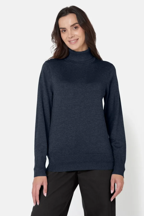 Pullover Rullekrave - Navy