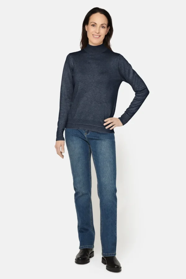Pullover Rullekrave - Navy