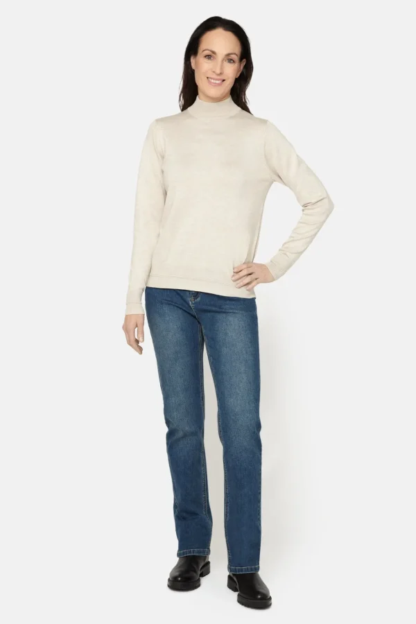 Pullover Rullekrave - Rainy Day Melange